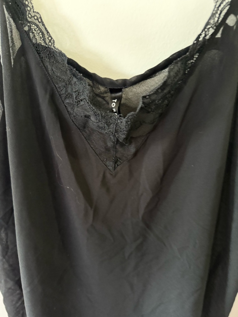 torrid Black Lace V-Neck Slip Tank Nighty Lingerie Nightgown 3X